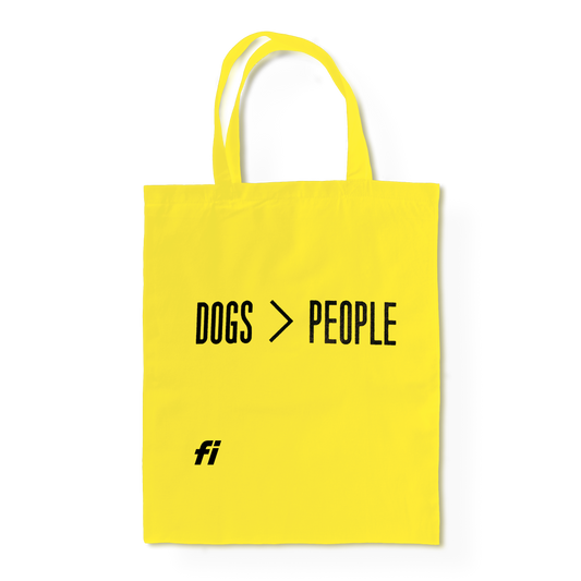 Fi "Dogs > People" Tote Bag (Yellow)